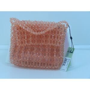 Sam Edelman Peach Acrylic Beaded Clutch Violet Mini Bag NWT